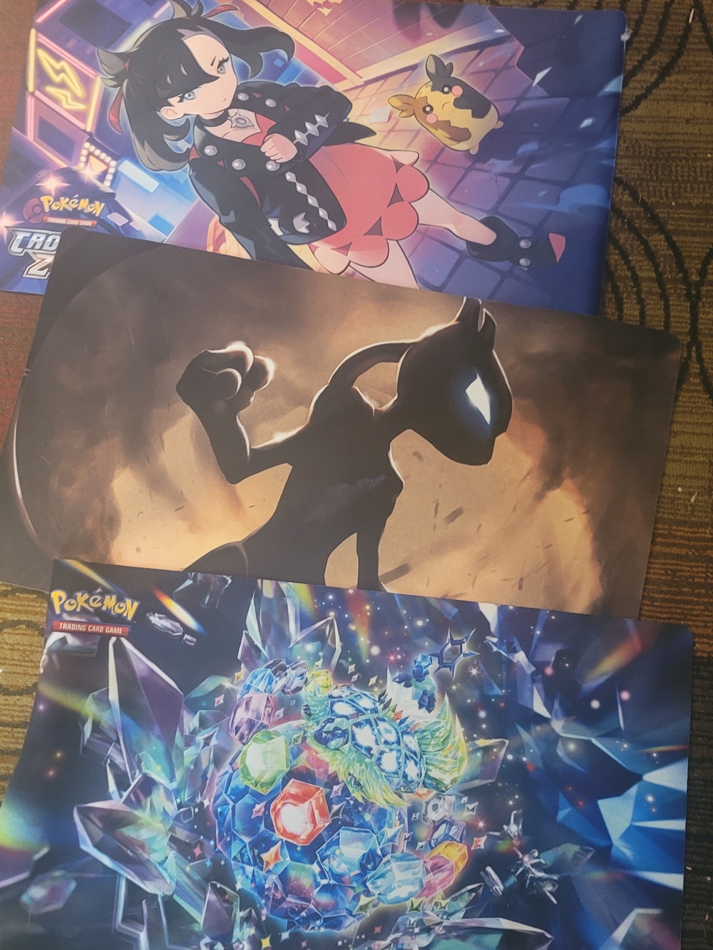 Pokemon Playmats Lot Of 3— Black and Multicolor Designs